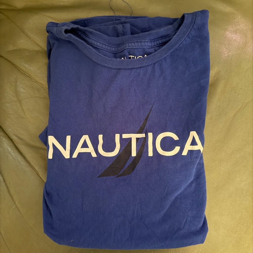 Nautica Men's Navy Tee with Logo